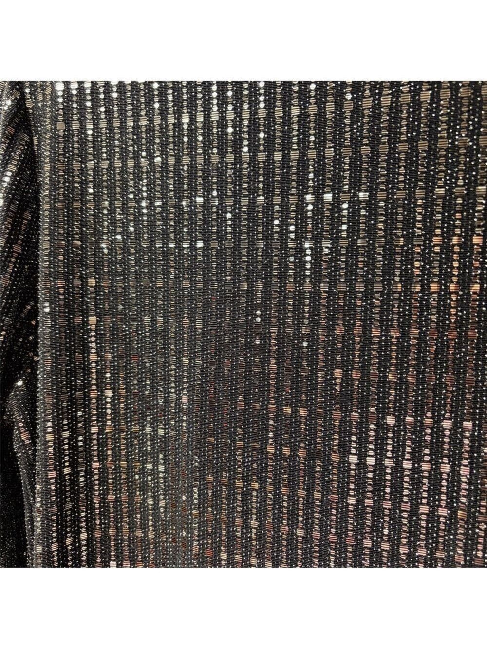 ANNE KLEIN Elegant Black & Silver Sequin Long Duster/Jacket - Picture 4 of 8